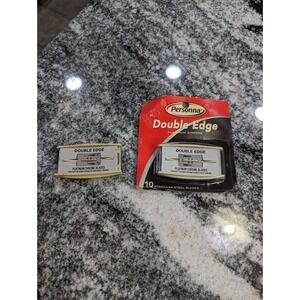 Vintage Personna Platinum Chrome Double Edge Razor Blades - 10ct- NOS 1 Partial
